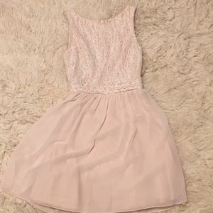 Light pink floral, sparkly dress